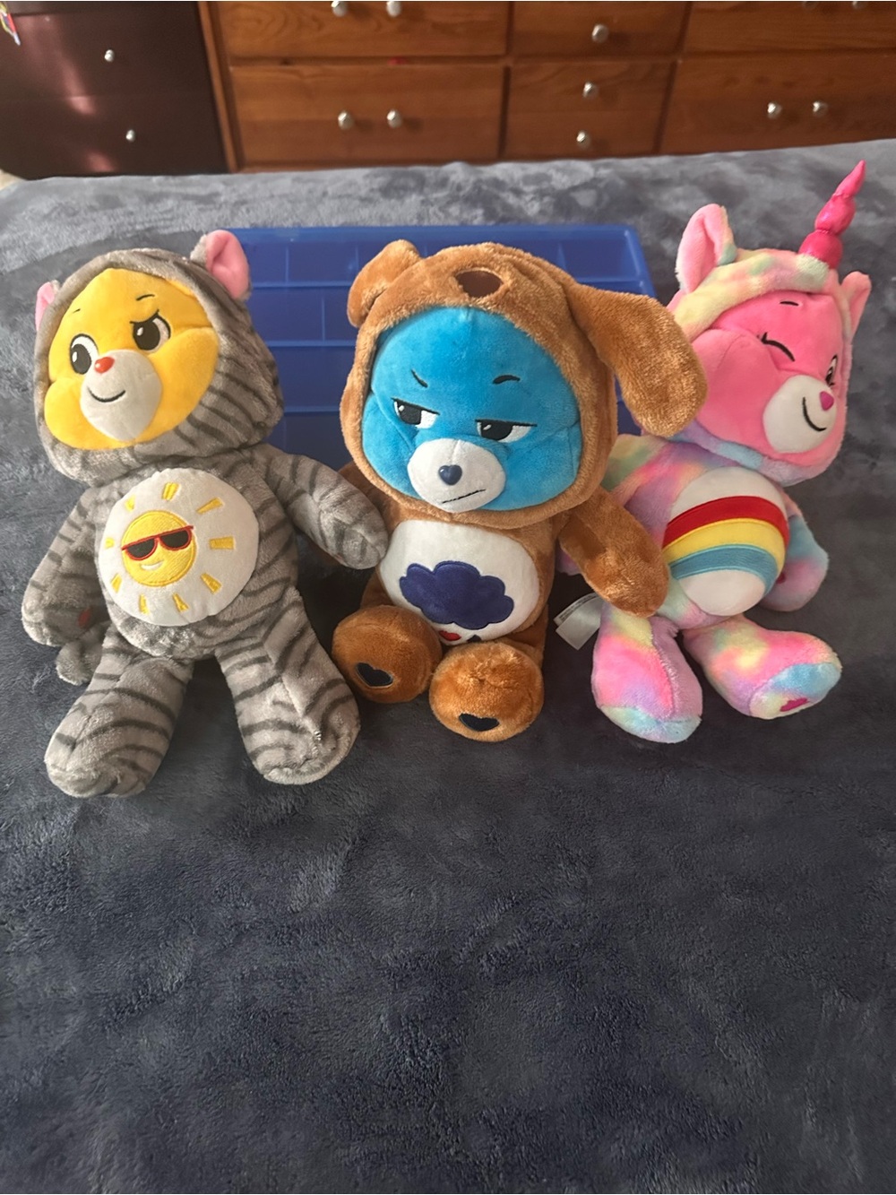 Basic Fun! Care Bear Hoodie Friends Grumpy, Cheer & Funshine Plush (jy1)